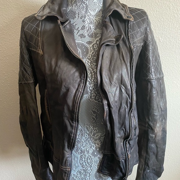 AllSaints Telstar Leather Jacket - Picture 3 of 6